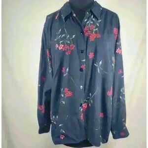 Elisabeth By Liz Claiborne Petite 2 Tailored Floral Blouse Drop‎ Shoulder Tab